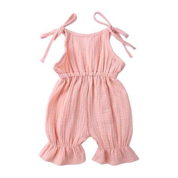 Summer Outfits Baby Girl Clothing Toddler Jumpsuit Fashion Cute Solid Sleeveless Cotton Linen Newborn Rompers Kids Clothes BC019 - Image 5