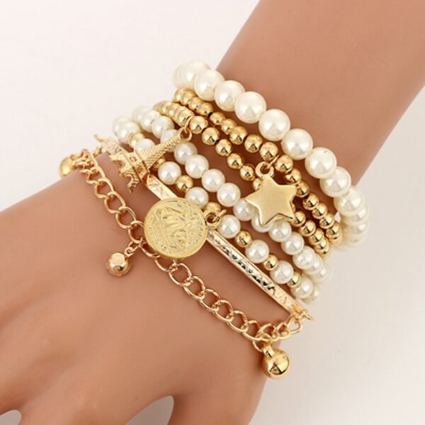 Tocona Bohemian Natural Stone Bead Bracelet Set for Women Luxury Gold Color Bracelets Female Gothic Indian Jewelry Accessories - Image 3