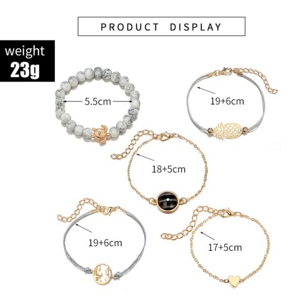 Tocona Bohemian Natural Stone Bead Bracelet Set for Women Luxury Gold Color Bracelets Female Gothic Indian Jewelry Accessories - Image 4