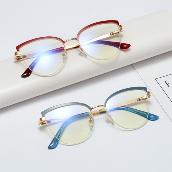 Vintage Cat Eye Anti-blue Light Metal Glasses Frames Optical Computer Glasses Women Spectacles Fashion Eyewear Eyeglasses - Image 4
