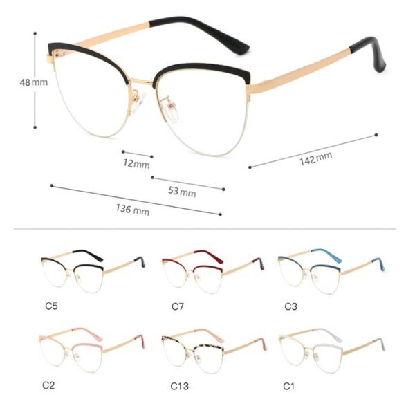 Vintage Cat Eye Anti-blue Light Metal Glasses Frames Optical Computer Glasses Women Spectacles Fashion Eyewear Eyeglasses - Image 6