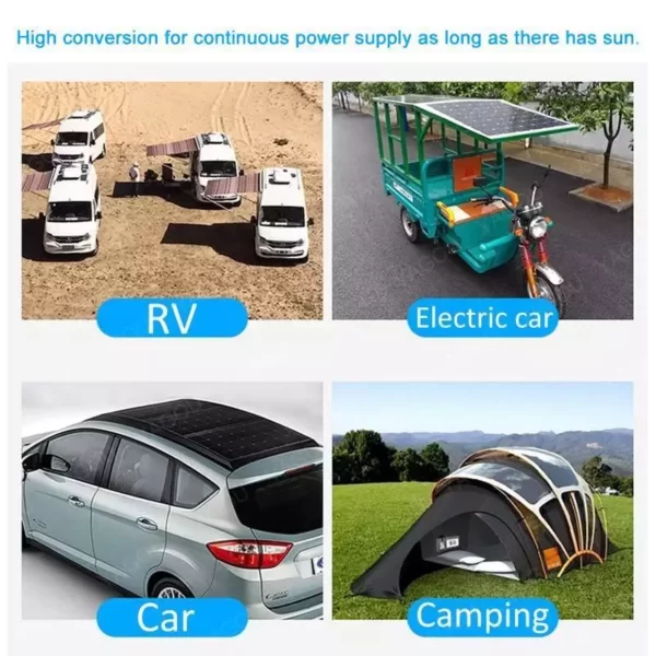 100W Solar Panel Kit Semi-Flexible with 60A Solar Controller Solar Plate Kit Solar Cells for Car Yacht RV 12V/5V Battery Charger - Image 6