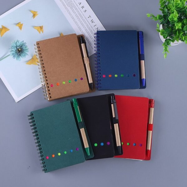 1Pcs Creative Metal Spiral Coil Notebook A6 Business Kraft Notebook Combination Journal Diary Notepad for Office School Supplies - Image 2