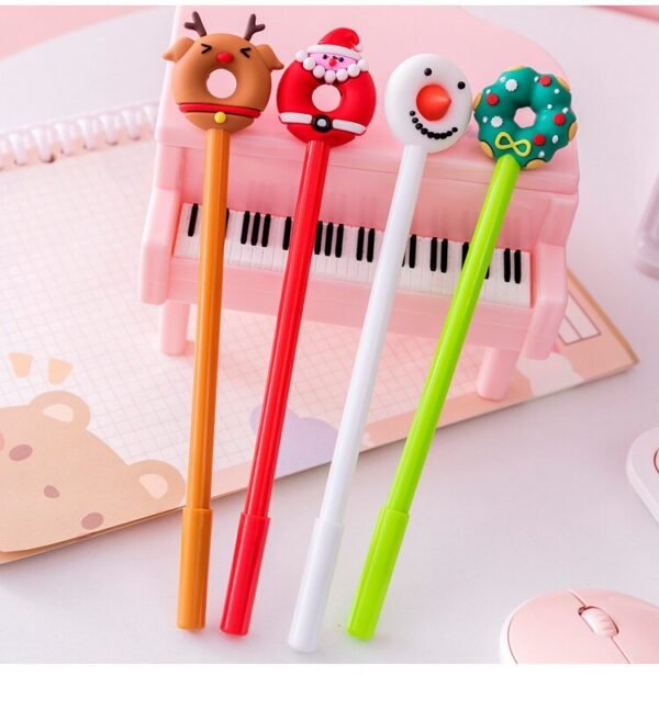 1pc Random Christmas Gift Students Pen Cute Cartoon Pens Christmas Series Creative Black Pen for Gel Pen Cute Stationary - Image 3