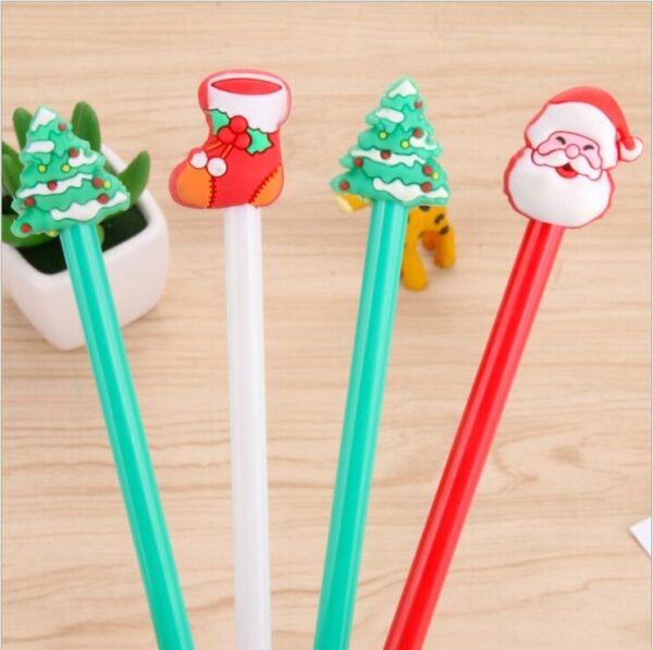 1pc Random Christmas Gift Students Pen Cute Cartoon Pens Christmas Series Creative Black Pen for Gel Pen Cute Stationary - Image 5