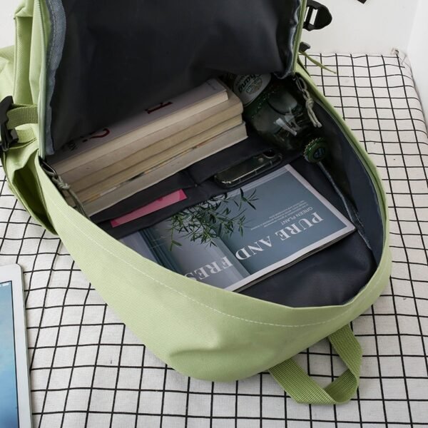 5 Piece Set School Bags For Teenage Girls Women Backpack Canvas Travel Bagpack Women Notebook Bookbags Teen Student Schoolbag - Image 6