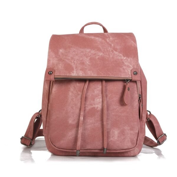 High-quality PU Waterproof Backpacks Women Large Capacity Travel Backpack Solid Bag Fashion School Bags Shoulder Bags For Women - Image 3