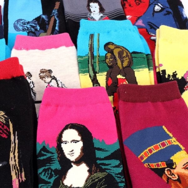 Hot Dropshipping Autumn winter Retro Women New Art Van Gogh Mural World Famous Oil Painting Series Men Socks Funny Socks - Image 4