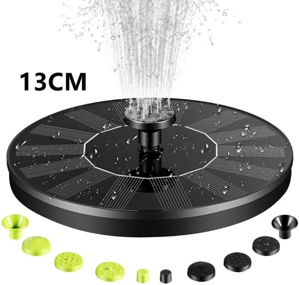 Solar Water Fountain 1w Mini Portable Floating Fountain Pump Waterfall With 10 Nozzles for Garden Backyard Pond Outdoor Decorate